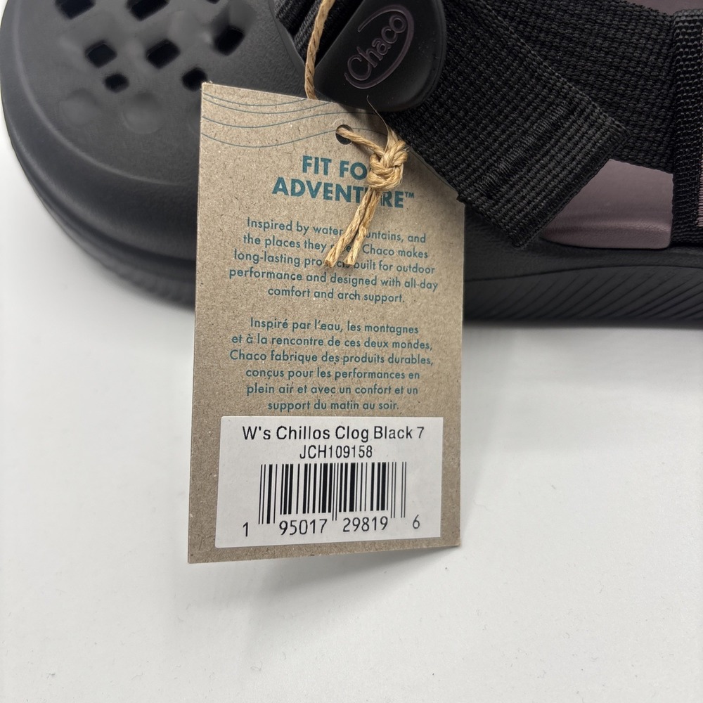 Chaco Chillos Clogs Black Women's Size 7 Slip-On Comfort Foam Sandals New - Picture 5 of 11